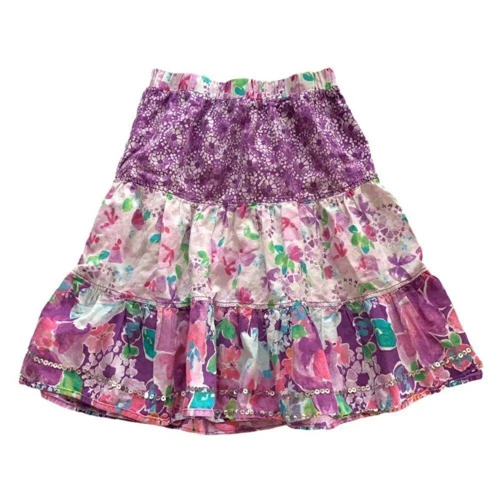 The Children’s Place Floral Tiered Sequin Skirt